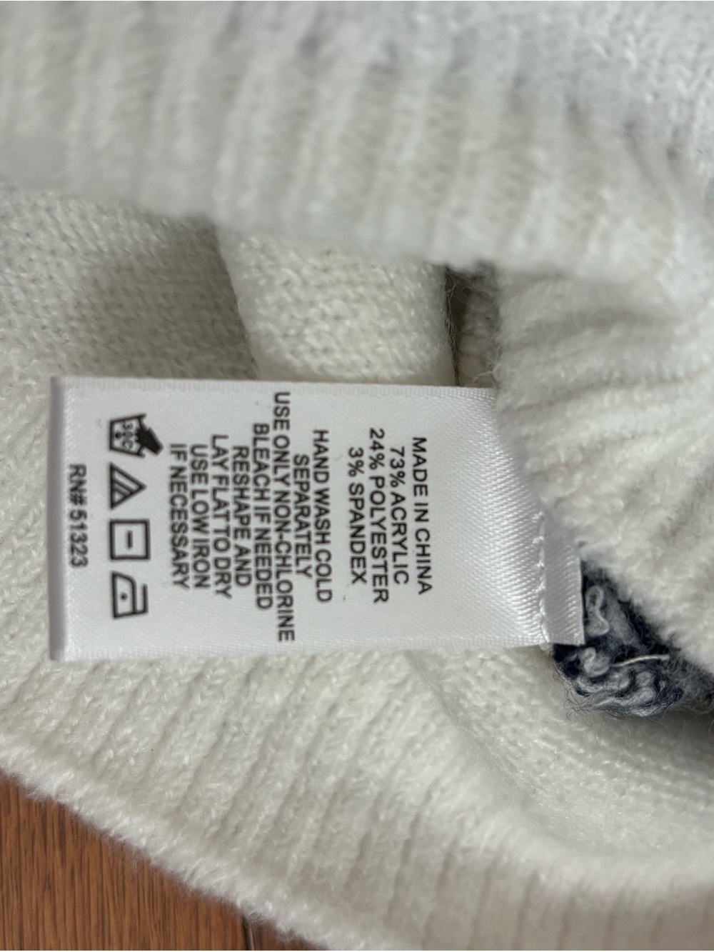CeCe White Crewneck Sweater with Black Stars & Red Ski Stripe - Picture 8 of 8